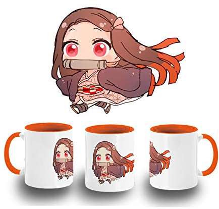 MERCHANDMANIA TAZA NARANJA NEZUKO KAWAII CHIBI color mug