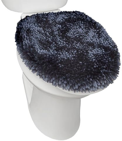 TOWN & COUNTRY BASICS SoHome Spa Step Luxus Plüsch Chenille Shag Maschinenwaschbar Ultra Soft Standard Toilettendeckel Bezug 47 x 49,8 cm Blau