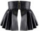 inlzdz Punk Damen PU-Leder Gürtel Rock Breit Taillengürtel Minirock mit Reißverschluss A-Linie Faltenrock Lack Latex Lederrock Gogo Party Clubwear Schwarz One Size