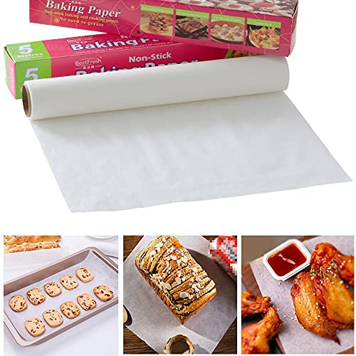 5 / 10 / 20M Baking Parchment Paper, Microwave Oven Cooking Mat Sheet Non-Stick Baking Liners Sheets for Cook Grilling Air Fryer Bread Cup Cake Cookie BBQ Party (10 Metre)