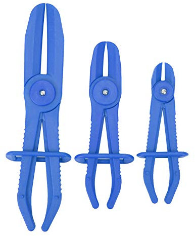 Hose Clamp Pliers 3 Piece Flexible Fuel Brake Water Line Hose Clamp Tool Pipe Tube Cutting Off Pliers with Anti‑Slipping Handle (Blue)