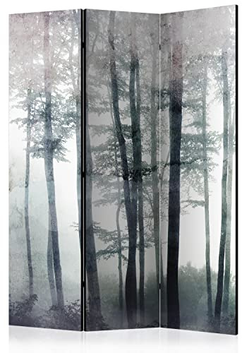 murando - Paravent Raumteiler Wald Bäume, 135x172 cm, 3-teilig, Wohnzimmer | Mobiler Sichtschutz, sofort einsatzbereit, Holzrahmen, ideal fürs Wohnzimmer oder Büro, geruchsneutral, lichtbeständig