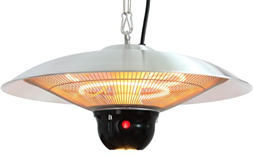 FJB Chauffe-terrasse Suspendu, Parasol Chauffant Trois Réglages De Chaleur Chauffage Halogène Radiant Infrarouge pour Balcons Cours Garages Terrasses Et Restaurants,1800W
