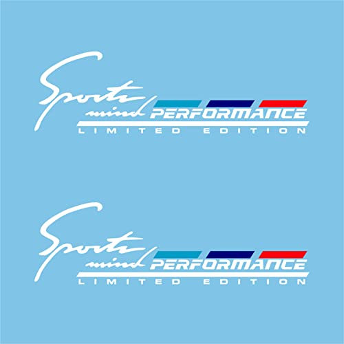 Artstickers. 2 Stück, Aufkleber kompatibel mit BMW Limited Edition (20 x 6 cm), hergestellt für BMW Sport Mind (weiß)