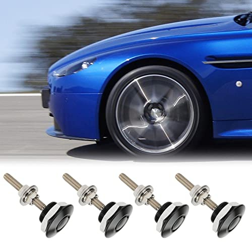 Roadtime 4 Pack Universal Bumper Quick Release Latch | Push Button Car Hood Pins Bonnet Lock Clip Kit, for Car Bumpers, Hoods, Car License Plates or DIY