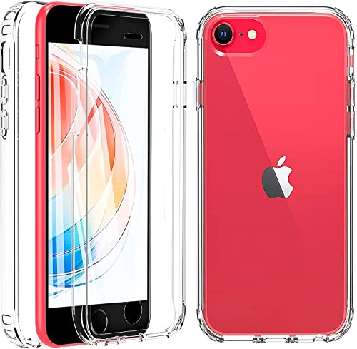 Hensinple Hülle für iPhone SE 2022 4,7 Zoll, iPhone SE2020/iPhone 8/iPhone 7 Schutzhülle mit Displayschutz, 360 Grad stoßfest, Schutzhülle für iPhone SE 2022/SE 2020/8/7 Klar