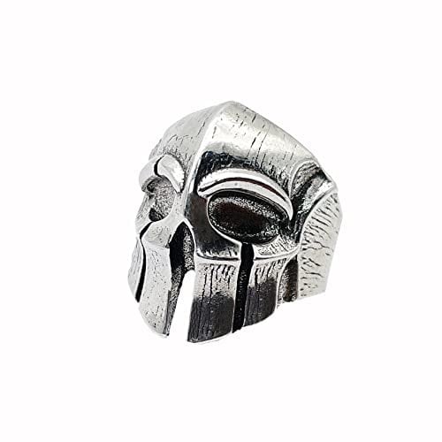 KONFEN Spartan Ring Silber Damen Herren, Totenkopf Verstellbar Offener Ringe, Daumenring Modeschmuck Ringe Zeigefinger Ring Fußringe Silber, Retro Wikinger Schmuck Geschenke für Damen Herren Unisex