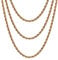 Gicko Goldkette Damen & Herren Kordelkette Gold - Verdrehte Seilkette Unisex 18K vergoldet 3mm Breite Gold Halskette Längen in 40,45,50,55,60,75cm(55)