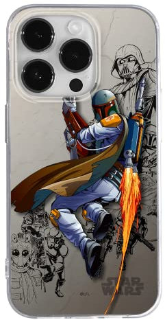 ERT GROUP mobile phone case for Apple Iphone 14 PRO original and officially Licensed Star Wars pattern Boba Fett 003 optimally adapted to the shape of the mobile phone, case made of TPU