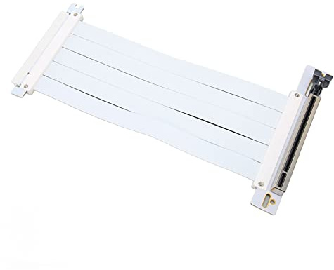 PCIE 4.0 X16 Verlängerungs-Riser-Kabel, Rechtwinkliges Hochgeschwindigkeits-PCIe-Port-GPU-Grafikkarten-Verlängerungskabel, 7,9 Zoll (Weiss)