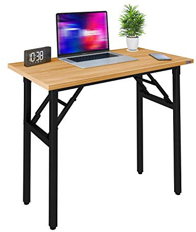 Computer-Schreibtisch – 47,2 l robuster und robuster faltbarer Laptop-Tisch, Schreibtisch/Heimbüro-Schreibtisch/Nähtisch, keine Montage erforderlich, Teak-Farbe 47,215,729,5 (39,4 x 19,7 x 29,5)