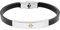 gioiellitaly Bracciale uomo caucciù regolabile con targa e rosa dei venti portafortuna dorata centrale