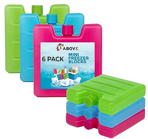 1Above Mini Freezer Blocks, Long Lasting Reusable Family Pack Ice Block Pack for Cool Box, Cooler Bag to Keeps Drink, Food, Lunchboxes Cool…