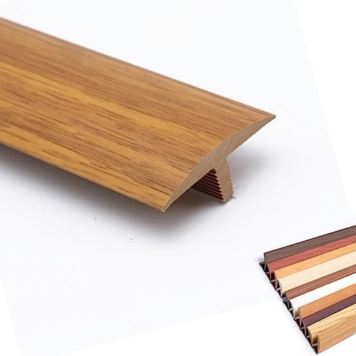 NILZA Übergangsleiste Selbstklebend Übergangsprofil Übergangsschiene Holzböden Abdeckleisten PVC Leiste Boden Bodenleiste Länge 90cm T-Profil Für Übergänge (Color : Teak, Size : W 4cm-10pc)