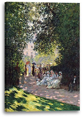 Leinwandbild (30x40cm) Claude Monet: Der Park Monceau (1878), Leinwand auf Keilrahmen gespannt und fertig zum Aufhängen, hochwertiger Kunstdruck aus deutscher Produktion