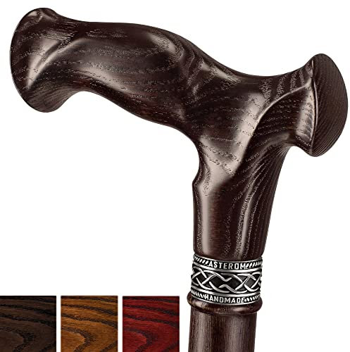 Asterom Walking Cane - Handgefertigte Ergonomische Gehstöcke für Männer - Hölzerne Gehstöcke für Senioren, Einzigartig (Walnuss, 35 Zoll)
