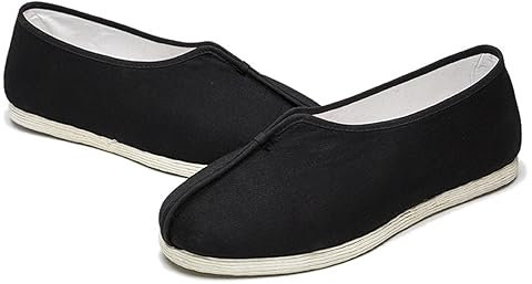 DHAEY Handgefertigte Mönch-Kung-Fu-Tai-Chi-Schuhe, Kampfsport-Kongfu-Sneakers (Color : Black, Size : 43 EU)