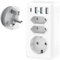 7 in 1 Reiseadapter UK Adapter, Reisestecker Adapter England Deutschland Stecker mit 1 USB C & 3USB, EU to UK Adapter Steckdose Steckdosenadapter England Reiseadapter Type G für Irland Dubai,Malediven