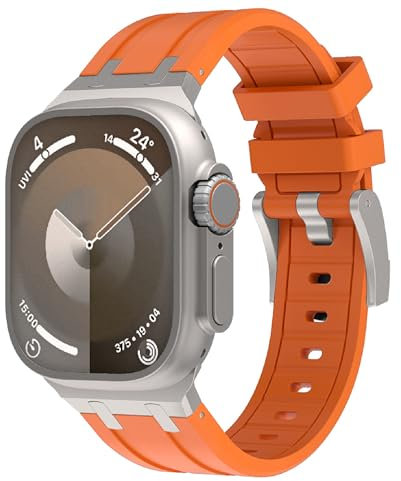 VeveXiao Correa resistente de diseño de lujo compatible con Apple Watch Ultra Band de 49 mm, 45 mm, 44 mm, 42 mm, correa de silicona impermeable de repuesto para iWatch Series 8, 7, 6, 5, 4, 3, 2, 1
