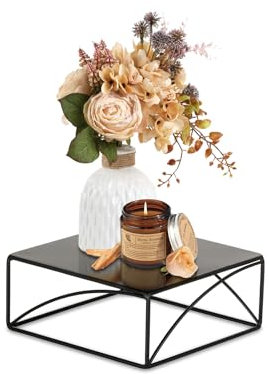 NUPTIO Cake Stand Cupcake Black: 21cm Afternoon Tea Stands Cup Cakes Display Square Metal Pedestal Vintage for Halloween Birthday Party Christmas Baby Shower Decoration