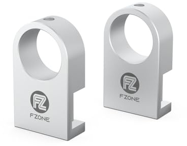FZONE Aluminium Pipe Clip for Rimless Aquariums with Anti-Siphon Slot - Fits 5-13mm Glass & 18.5mm Hoses (Size L, 2-Piece)