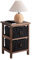 IDIMEX Nachttisch PLUTO mit 2 Korb Schubladen, Vintage Beistelltisch aus natürlichem Paulownia Holz, elegante Nachtkommode braun lackiert