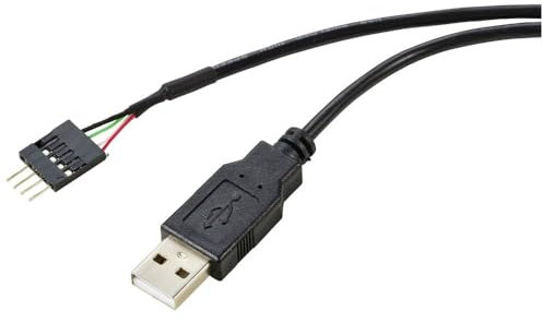 Renkforce USB-Kabel USB 2.0 Pfostenstecker 4pol., USB-A Stecker 0.40 m Schwarz Geflechtschirm RF-5719750
