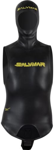 Salvimar Swim Skin, Sottomuta Uomo, Nero con Motivi Lime nel Cappuccio, XL-3,5