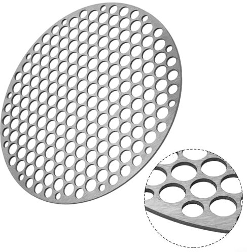 Professioneller Edelstahl-Grillrost, rund, für Holzkohlegrills und mehr (18 cm)