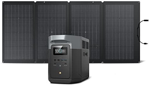Generador solar DELTA 2 Max EcoFlow Capacidad 2048Wh Batería LFP Estación portátil y panel solar 220W, sólo pequeños defectos en el embalaje, el producto está completamente sin usar (Reacondicionado)