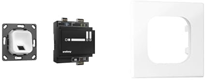 ekey xLine Fingerprintset für Unterputzmontage, ohne Rahmen, weiß + ekey xLine Rahmen-Adapter, für Jung LS 990 Schalterprogramm, weiß