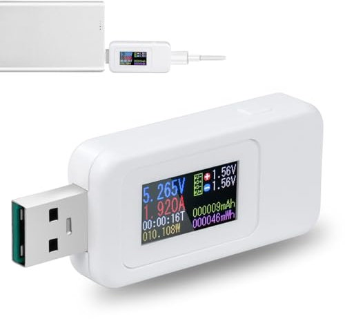Jadeshay Tester USB, DC4-30V USB C Multimetro Misuratore di potenza USB Voltmetro Amperometro Tester di ricarica del telefono(0-6.5A USB)