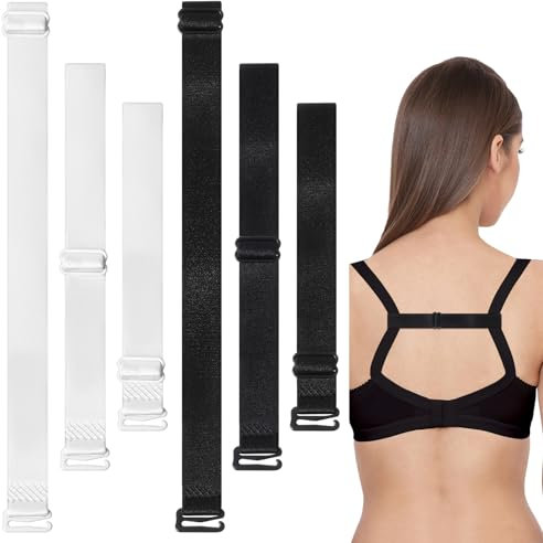 Tyqour 6 Pcs Bra Strap Holder Adjustable Invisible Bra Straps Bra Hooks for Racerback Bra Accessories Bra Strap Clips for the Back