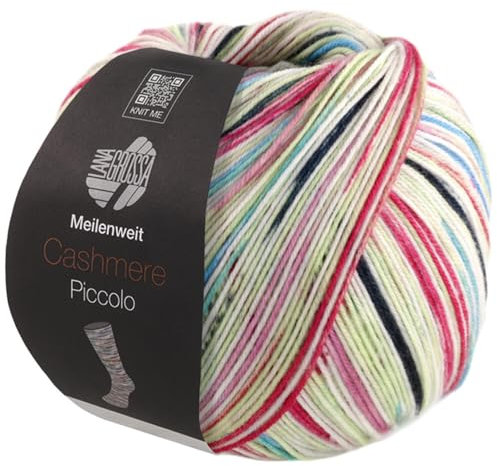 LANA GROSSA Meilenweit Cashmere | Hochwertiges Sockengarn mit Kaschmir-Anteil, waschmaschinenfest | Handstrickgarn aus Schurwolle, Polyamid & Kaschmir | 100g Wolle zum Stricken & Häkeln | 420m Garn