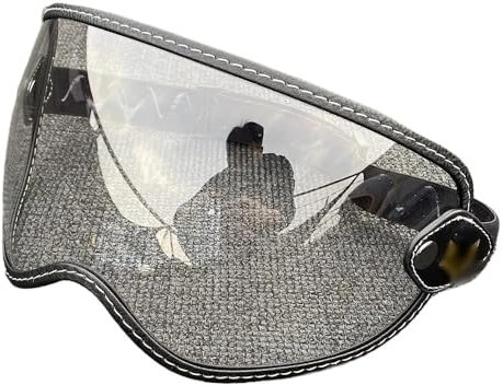Windschutz UV Schutz Ersatz Visier Für SH&OE&I E&X Ze&ro Helme Motorradhelmzubehör Widnproof Motorradhelmbrille Retro Bubble Visierlinse(Clear)