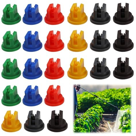 24Pcs Knapsack Sprayer Nozzles 110 Degree Flat Fan-Shaped Atomizing Spray Nozzles Tip 0.15-0.6mm Pore Replacement for Garden Greenhouse Agriculture Forestry Spray Weed Killing Equipment