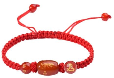 2025 Chinese Feng Shui Protection Bracelet,Adjustable Traditional Chinese Snake Red Hand Rope Hand Woven String Lucky Bracelet Bracelet Chinese Red String Accessories (1PCS)