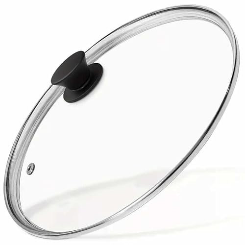 CHEFZOCO Tapa de Cristal para sarten, Tapa de Vidrio Multiusos, Tapadera de Cristal para Olla, Tapa de Cristal con Mango, Tapa Cacerola, Resistente Altas temperaturas, Apto para 16 cm