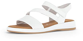 Gabor Damen Sandaletten, Frauen Sandalen,Moderate Mehrweite (G),bequem,flach,Sommerschuhe,Freizeitschuhe,offene Schuhe,Weiss,37 EU / 4 UK