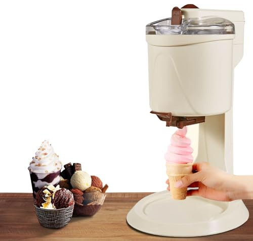 Softeismaschine, halbautomatische 1000 ml Haushalts-Eiscreme-Maschine | Küche Obst Eiscreme Roll Dessert Maker | Eismaschine