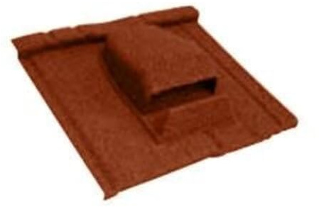 Pack of 2 (Total 2 Units) - Metal Roof Tile Slate Cowl Roof Tile Vent - 415mm (D) x 480mm (W) - Terracotta