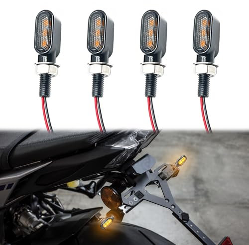 SIGANDG 4 Pièces Mini Clignotant LED Adapté Aux Motos, Indicateurs de Moto LED,Mini Clignotant Moto led, Étanche, de Freinage 12V pour Moto