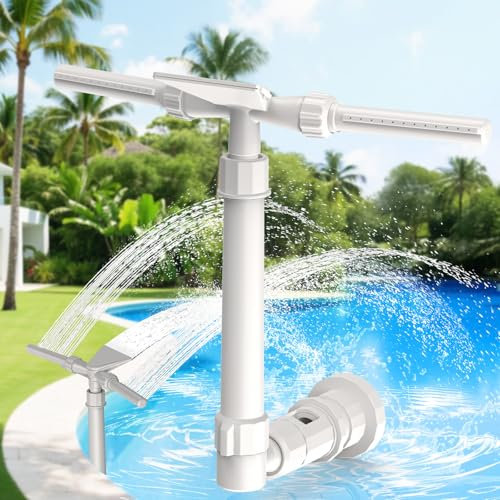 Fontana per piscine sopra e interrate, XJUGEZ 360° regolabile a 360 ° Dual Mode fontana irrigatore per piscina a cascata, accessori per piscina regolabili a pressione e altezza per piscine a terra