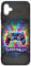 FunKaz Coque pour Samsung Galaxy M13-5G - Gamer Manette de Jeu Fond Multicolore - Coque Noire TPU