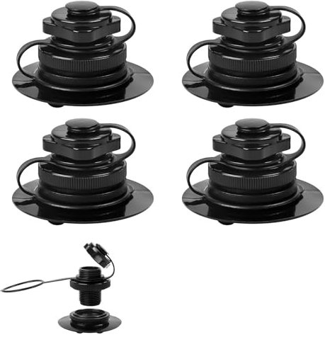 Schlauchboot Ventil Kajak Aufblasbare Luftventilkappen Schraubdeckel Universal Ersatz Bootsventil 22mm 4Stück für Luftmatratze Pool Aufblas Kanus Fischerboote Aufblasbare Schraubventil Boote Zubehör