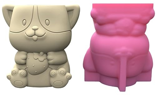 Moule en silicone pour pot de fleurs succulentes en forme de petit chien