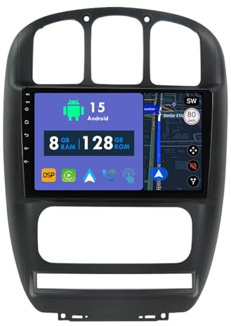 RoverOne 8G+128G CarPlay Stereo für Dodge Caravan 4 für Chrysler Grand Voyager RS 2000-2012 mit Android Auto Radio GPS Navi Bluetooth RDS WiFi Touchscreen Head Unit Multimedia Player