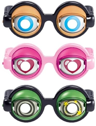 HTTDSLF 3 Pcs Lustige Brille, Verrückte Augen Spielzeug Zubehör, Partybrille Glubschaugen Wackelaugen Gagbrille für Kinder & Erwachsene, für Halloween Streiche, Fotografie und Kostümpartys