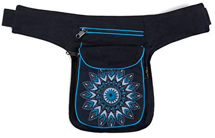 Kunst und Magie Bauchtasche Mandala-Print, Farbe:Schwarz/Petrol