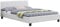 IDIMEX Lit Double pour Adulte Mathieu Couchage 140 x 190 cm avec sommier 2 Places / 2 Personnes, tête et Pied de lit capitonnés, revêtement synthétique Blanc